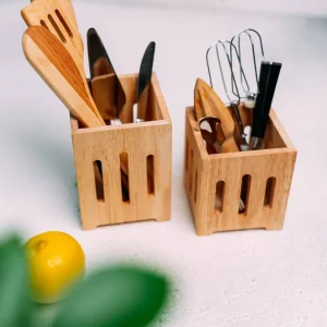 جاکاردی و جاکفگیر ملاقه شیاردار چوبی