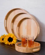 سینی گرد چوبی رابر(4 سایز متنوع)