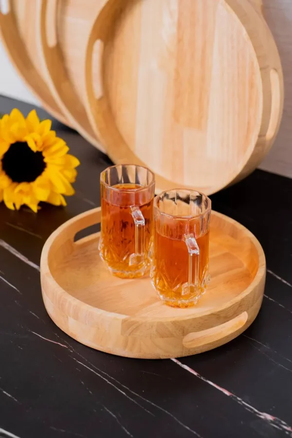 سینی گرد چوبی رابر(4 سایز متنوع)